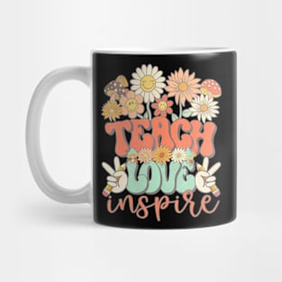 Teach Love Inspire  Groovy  Back To School Teacher Mug